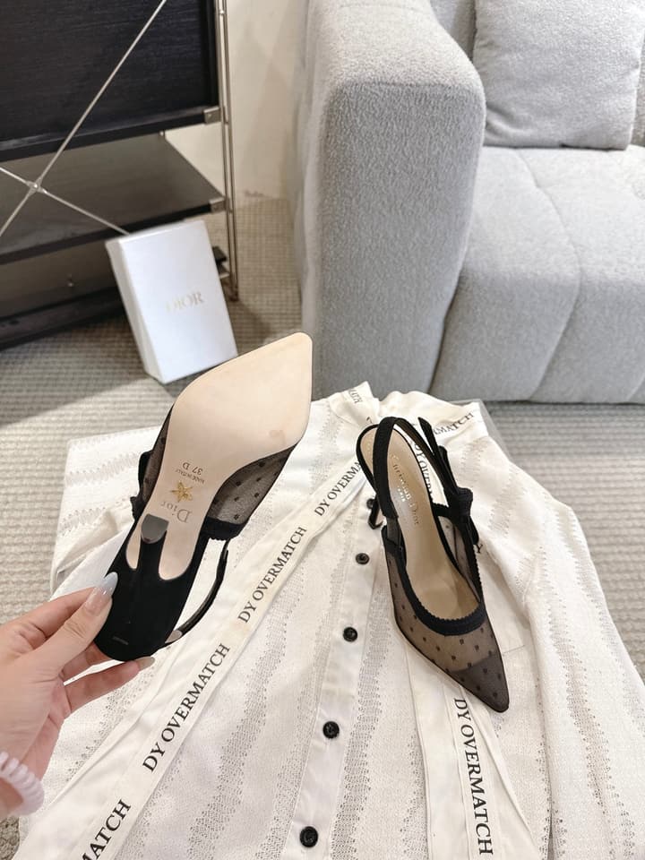 Dior J'Adior Patent Leather Kitten Heel Sandals in Classic Black Smooth Leather