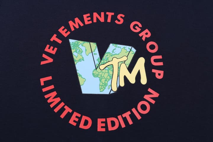 Vetements VTM Logo Print Loose T-Shirt – 2025SS in Dark Blue