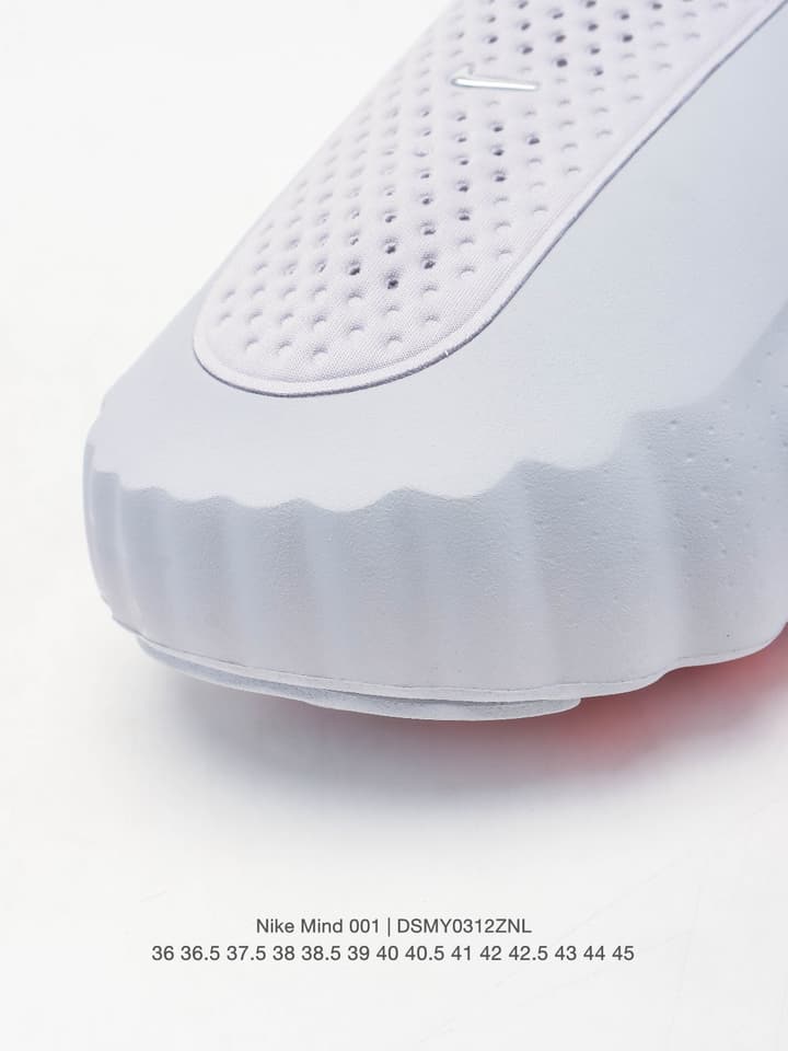 Nike Mind 001 Recovery Mules – 2025 in Light Grey With Orange Accents