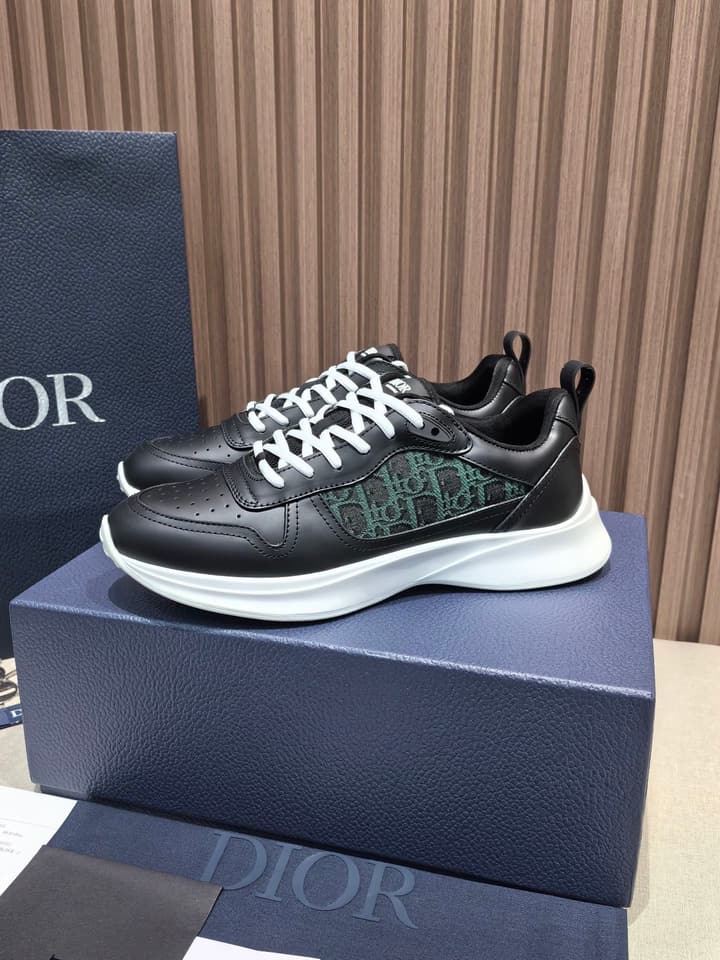 Dior Men's Leather Sneakers – New Collection in All Black
