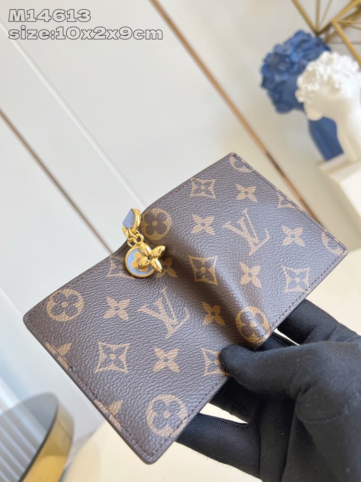 Louis Vuitton Charms Pocket Wallet in Monogram With Gold Disc Charm