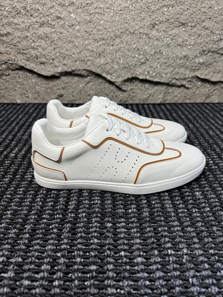 Hermès Laser-Punched H Nappa Calfskin Sneakers in Black