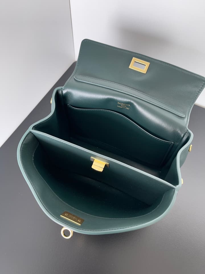 Balenciaga Rodeo Mini Handbag – Quiet Luxury Collection in Dark Green Leather