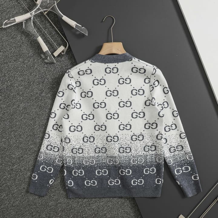 Gucci Classic Jacquard Double G Cardigan in Green Monogram Cardigan