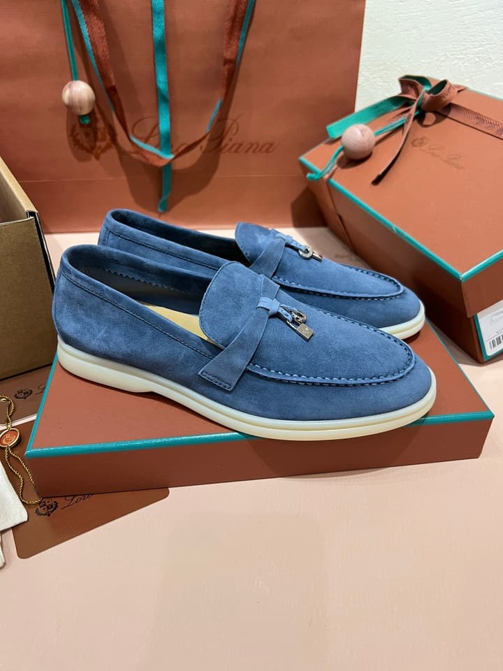 Loro Piana My Charms Classic Loafers in Nude