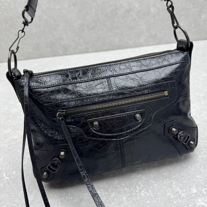 Balenciaga Le City Moto Hobo Bag – 25FW in Oil Wax Black