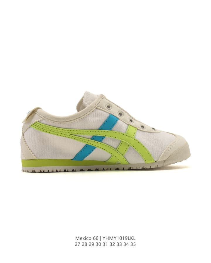 Onitsuka Tiger Mexico 66 Classic Sneakers – Kids Collection in Cream With Blue And Red Stripes