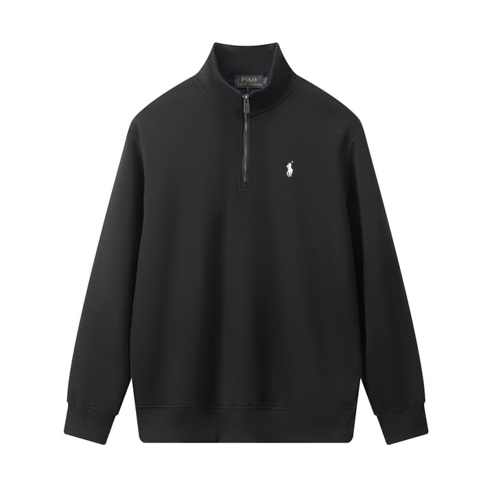 Ralph Lauren Classic Embroidered Half-Zip Sweatshirt in Black