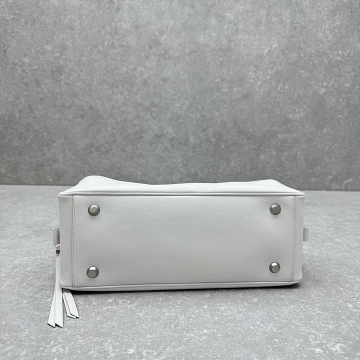 Balenciaga Carrie Leather Bowling Bag – Small in Mint Green