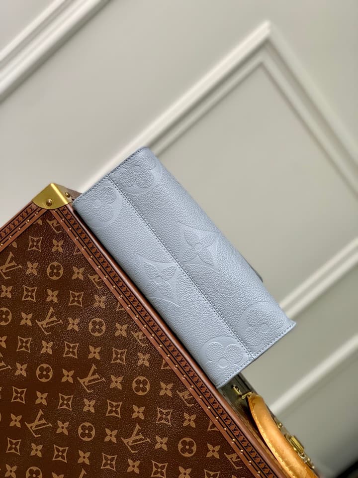 Louis Vuitton OnTheGo Small Tote Bag in Light Blue Grey