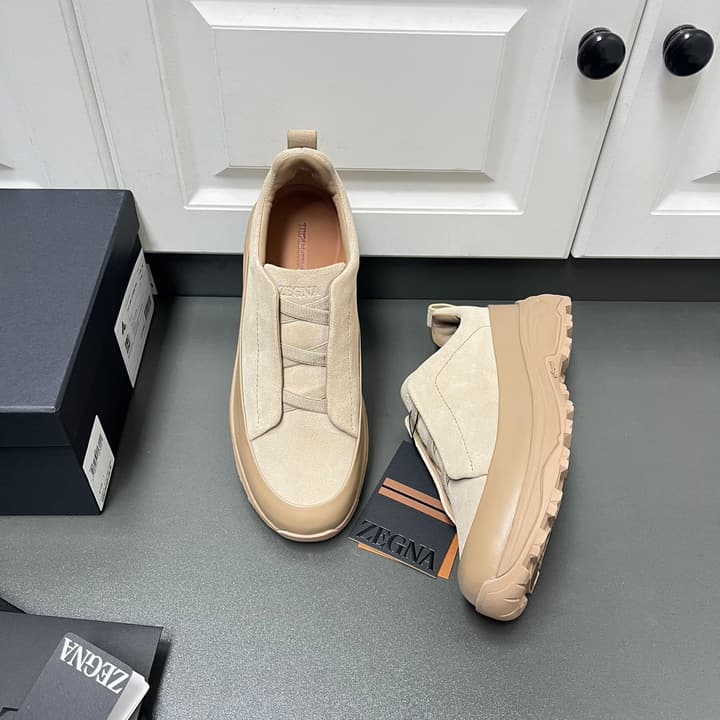 Zegna Triple Stitch™ Monte Perforated Casual Shoes in White Smooth