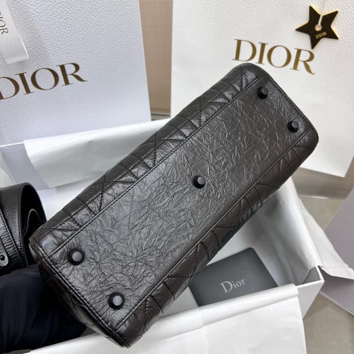 Dior Lady D-Sire My ABCDior Handbag – 24SS in Black Pleated Leather