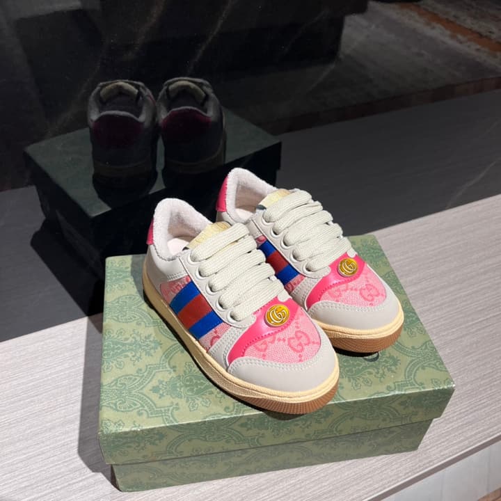 Gucci Rhyton Distressed Sneakers – Kids Collection – 2023SS in Navy Blue Toe