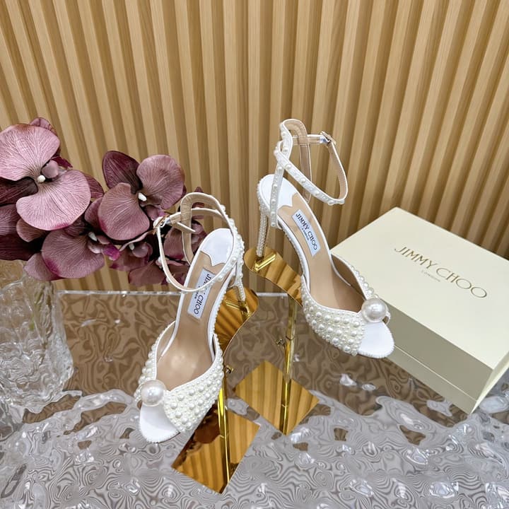 Jimmy Choo Pearl Embellished High Heels