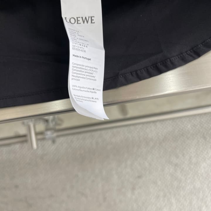 Loewe Anagram Embroidered Pocket Shirt in P-Soft Cotton in Charcoal