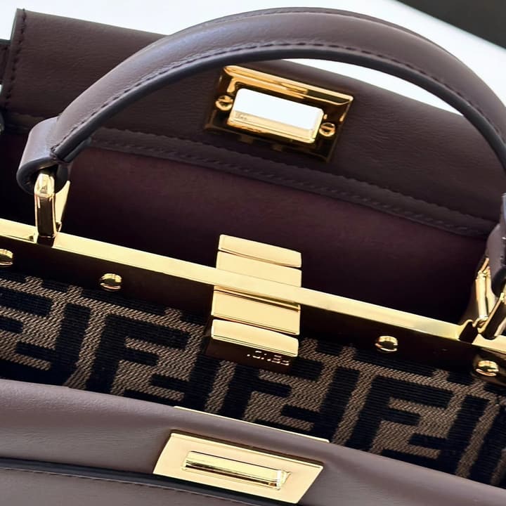Fendi Peekaboo Classic Satchel in Dark Chocolate Leather