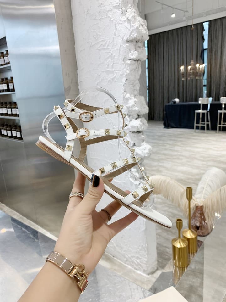 Valentino Studded Classic Block Heel Sandals in Black