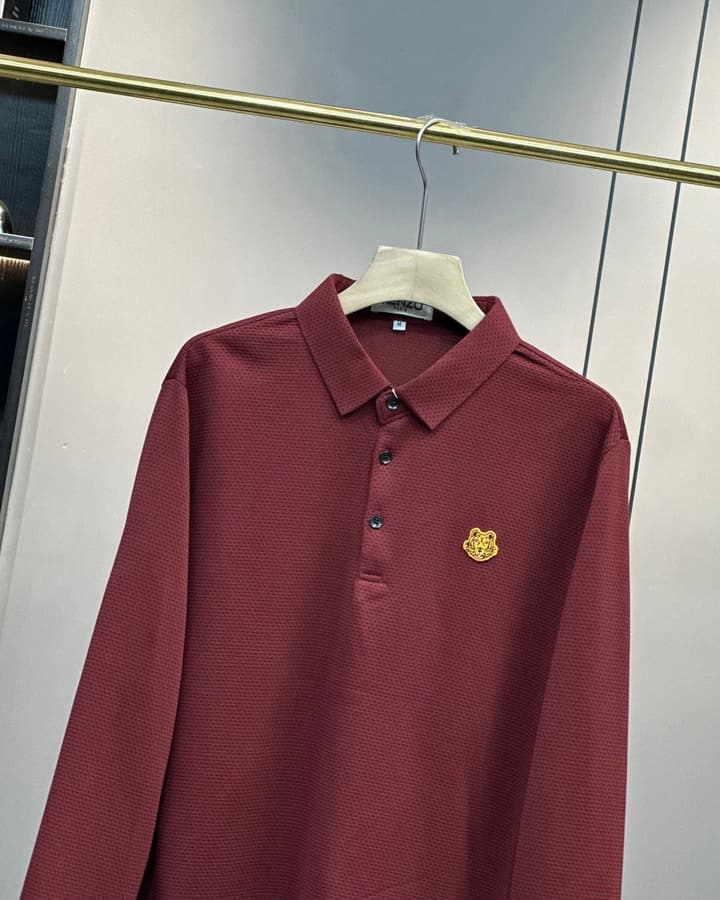 Kenzo Tiger Head Long Sleeve Polo Shirt – 2024SS – 2025 Collection in Green