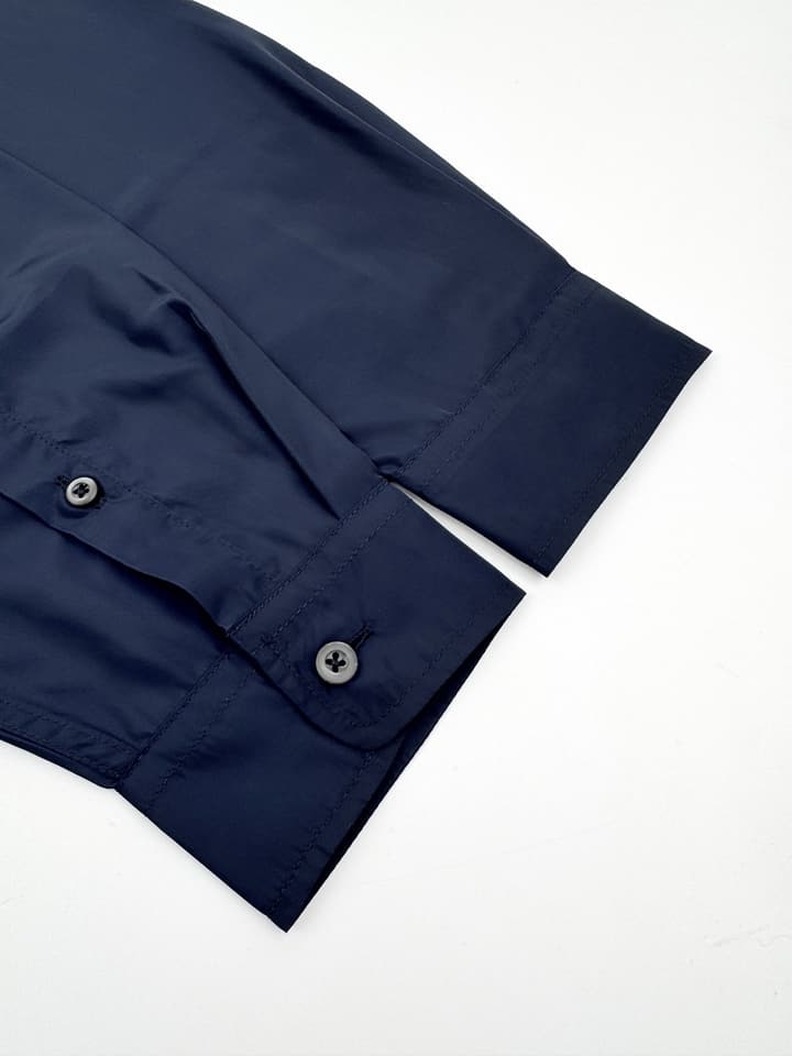 Prada Triangle Logo Re-Nylon Shirt in Deep Sea Blue