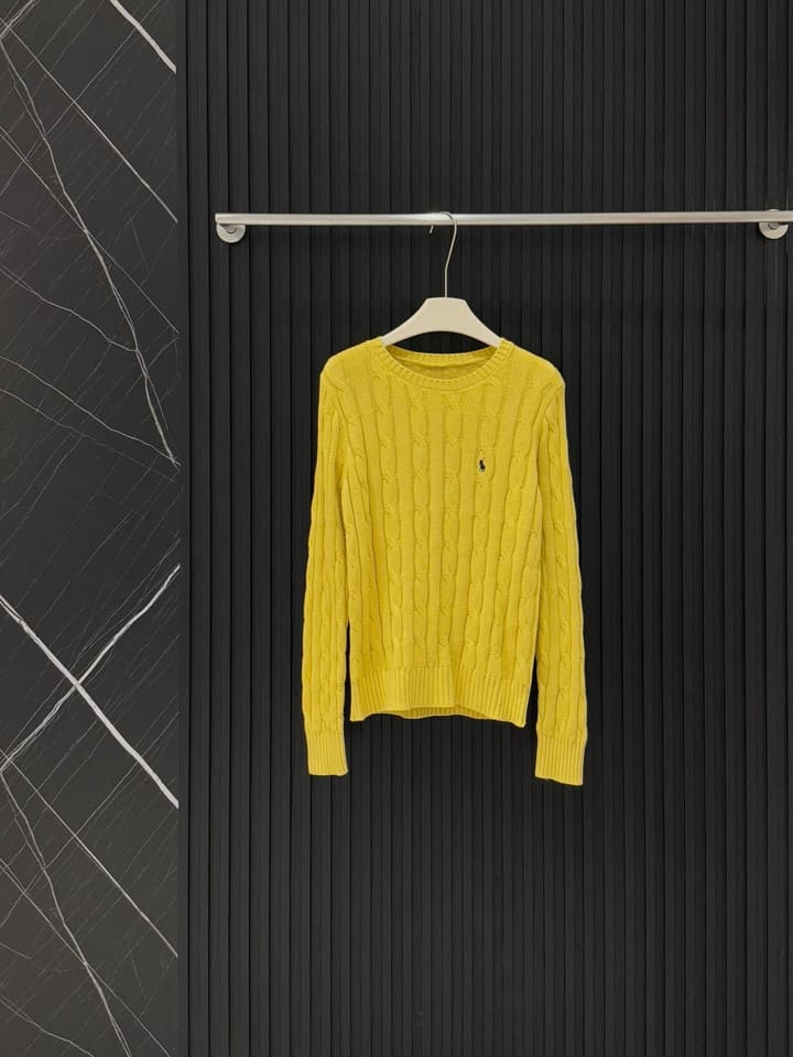 Ralph Lauren Polo Cable Knit Sweater in Bright Yellow