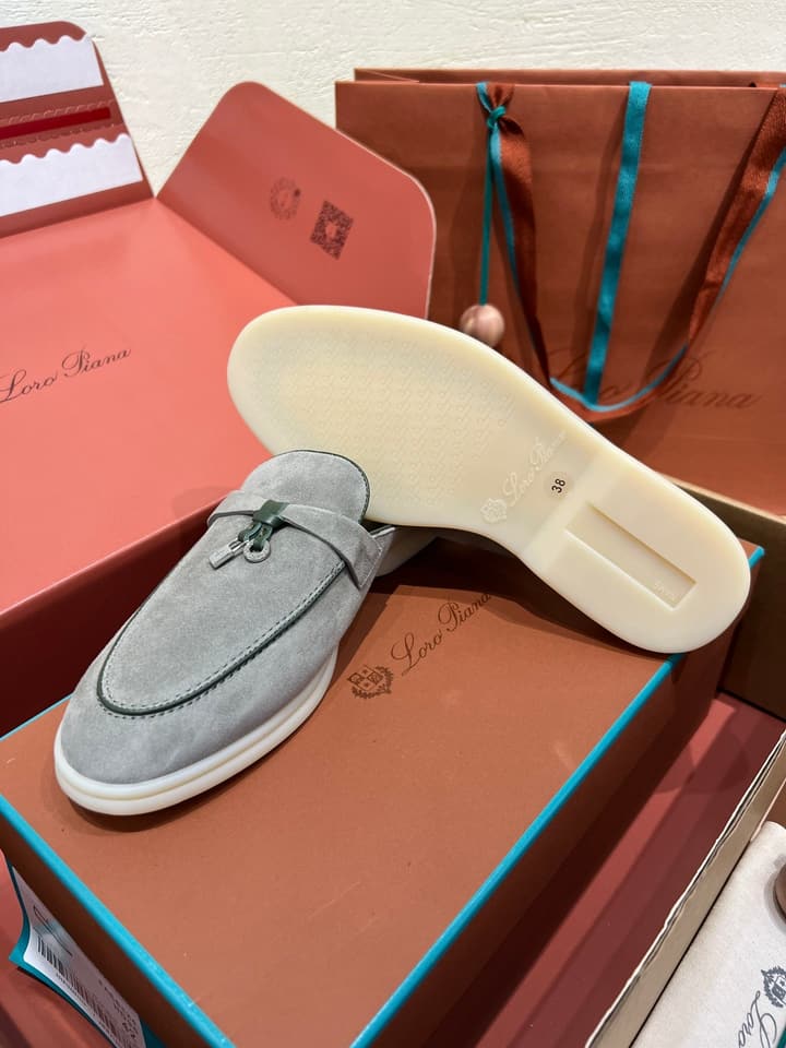 Loro Piana Women's Mules in Aqua Blue Suede