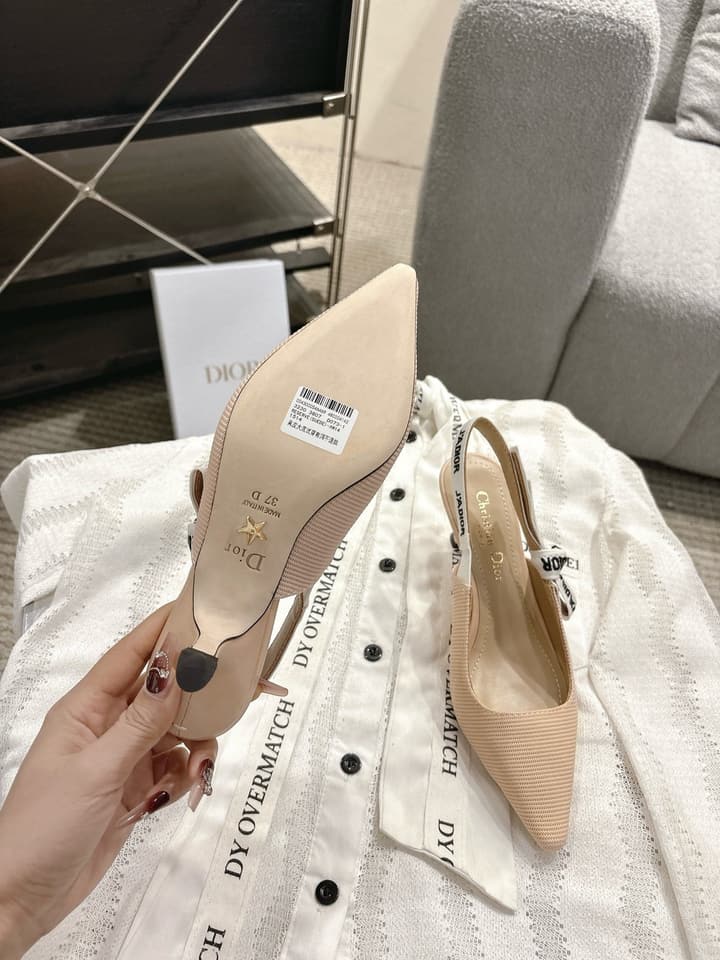 Dior J'Adior Embroidered Kitten Heel Sandals in Black Shimmer Fabric