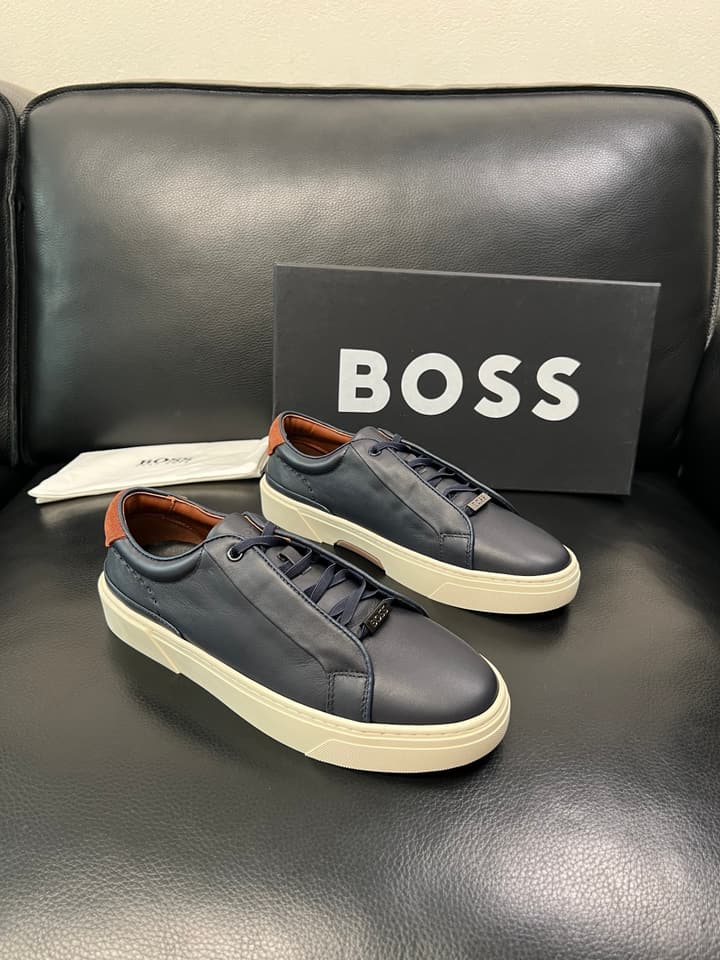 Boss Panelled Leather Sneakers
