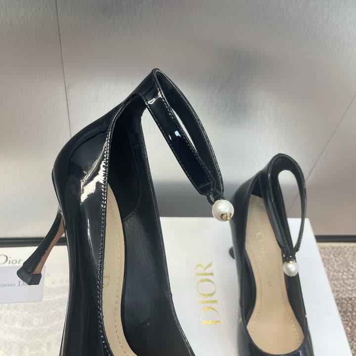 Dior J'ADIOR Jolie Pearl Pointed-Toe Pumps – 2024 Spring/Summer Collection in Glossy Black