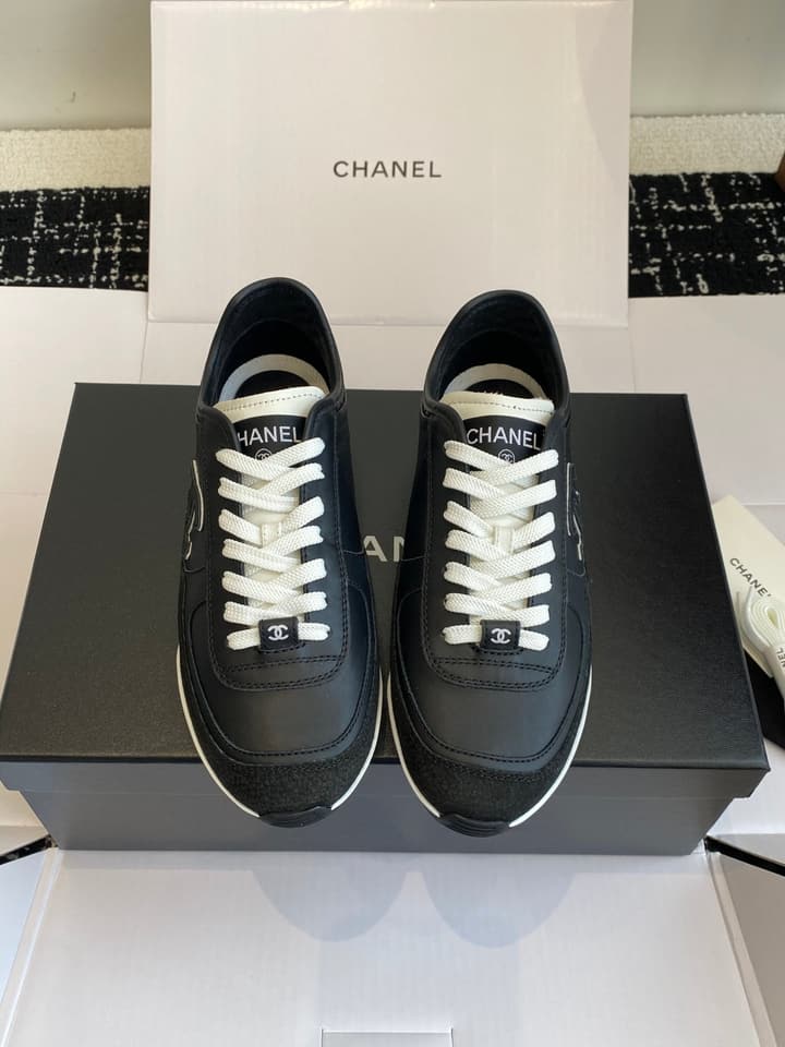 Chanel Panda Platform Sneakers – 2025SS in Black With White Laces
