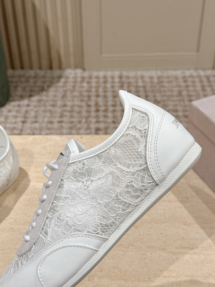 Jimmy Choo Diamond Lace Sneakers in Black Lace