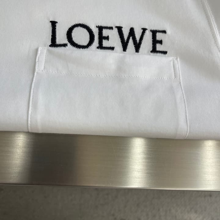 Loewe Pocket Embroidered Cotton T-Shirt in Black
