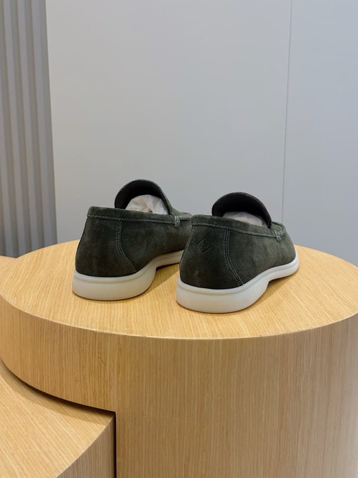 Loro Piana Italian Handmade Suede Driving Shoes in Black Suede