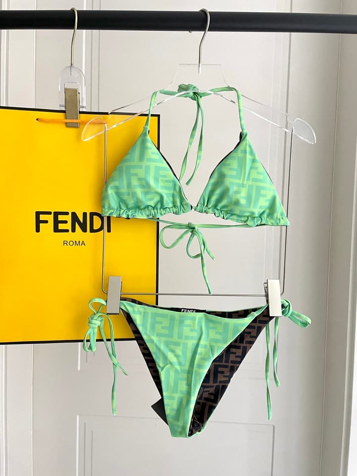 Fendi Reversible One-Piece Swimsuit in Blue Monogram