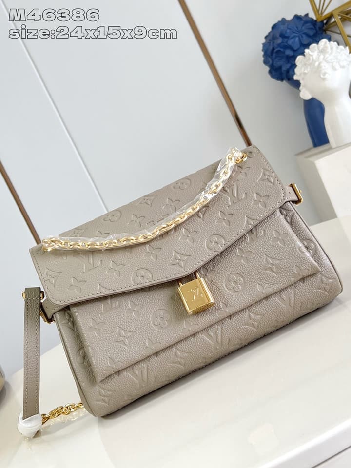 Louis Vuitton Anytime Flap Bag in Beige