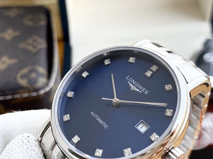 Longines Bo Ya Series Automatic Watch in Stainless Steel Blue Diamond Dial