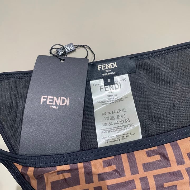 Fendi One-Piece Swimsuit in Brown Ff Monogram Set