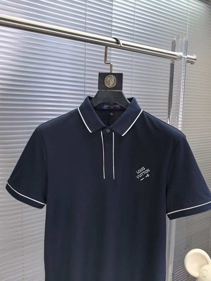 Louis Vuitton Embroidered Logo Pique Cotton Polo Shirt – Spring/Summer Collection – 2026 in Light Blue