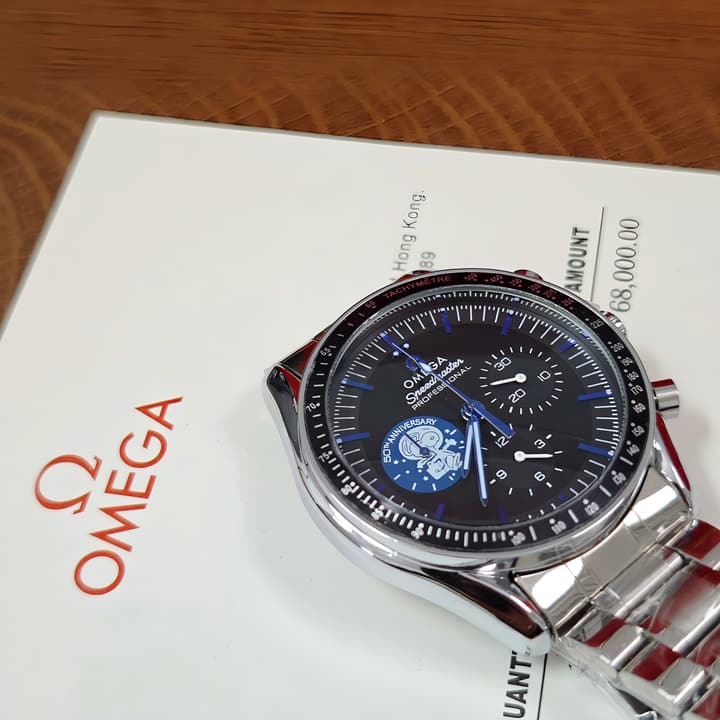 Omega Speedmaster Snoopy 50th Anniversary Quartz Watch in Blue Sub-dial Chronograph