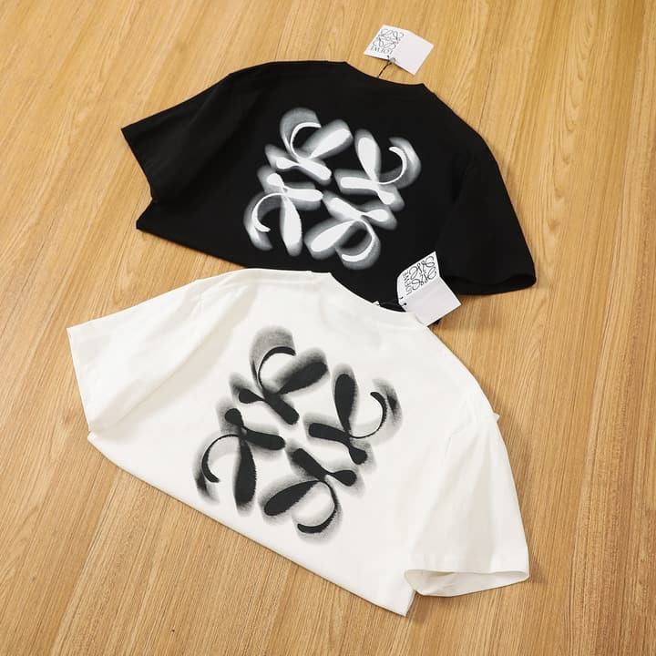 Loewe Colorful Embroidered Short-Sleeve T-Shirt – 2023 Summer Collection in Black