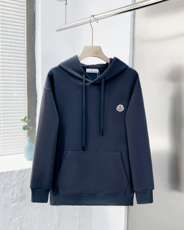 Moncler Men's Casual Cotton Hooded Sweatshirt in Black