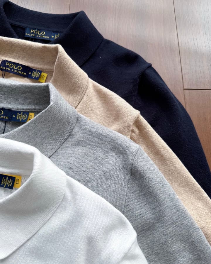 Ralph Lauren Short-Sleeve Knit Polo Shirt – Summer Collection in Grey