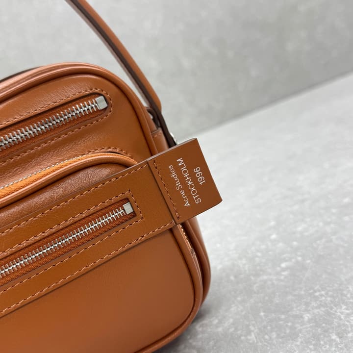 Acne Studios Retro Collapsed Camera Bag in Chocolate
