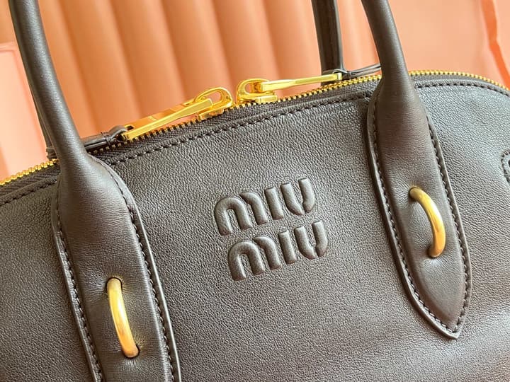 Miu Miu Aventure Nappa Leather Bowling Bag