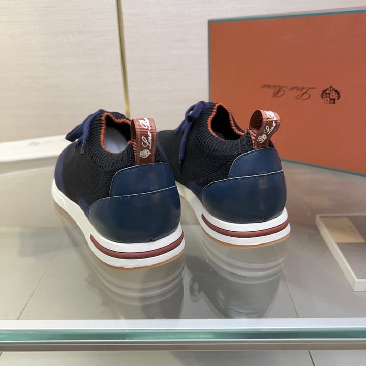 Loro Piana Breathable Suede Loafers in Solid Dark Blue