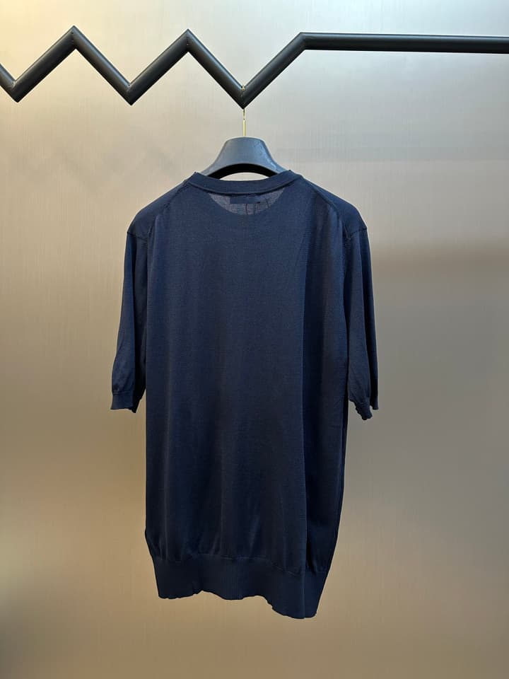 Prada Jacquard Short-Sleeve Sweater