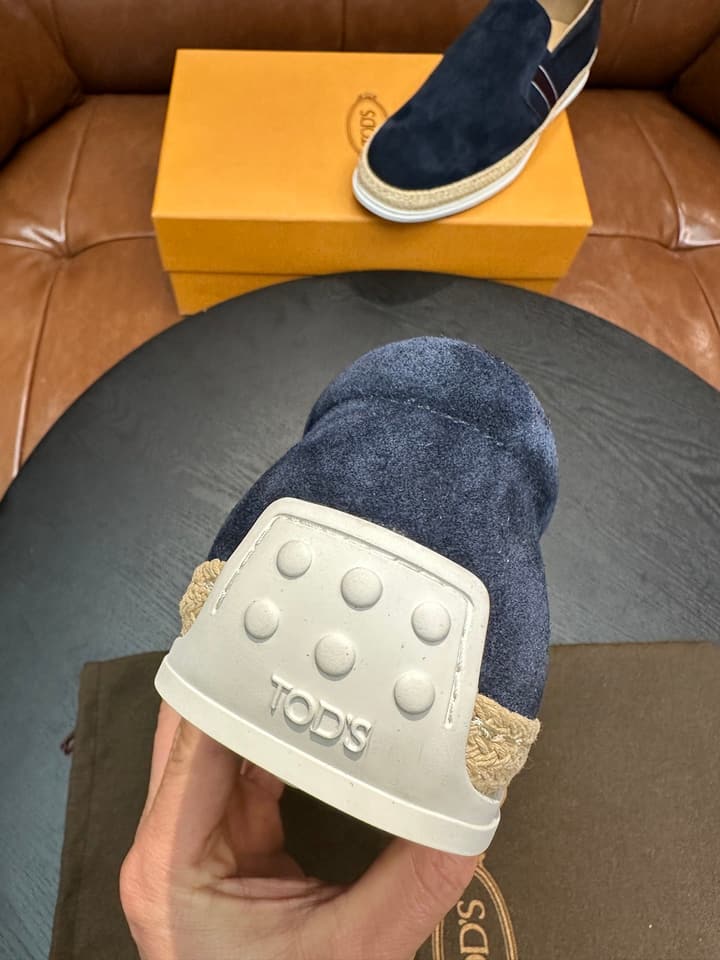 Tod's Suede Calfskin Loafers in Light Grey Suede
