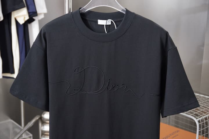 Dior Embroidered Logo Print T-Shirt – 25SS Early Spring Collection in Black