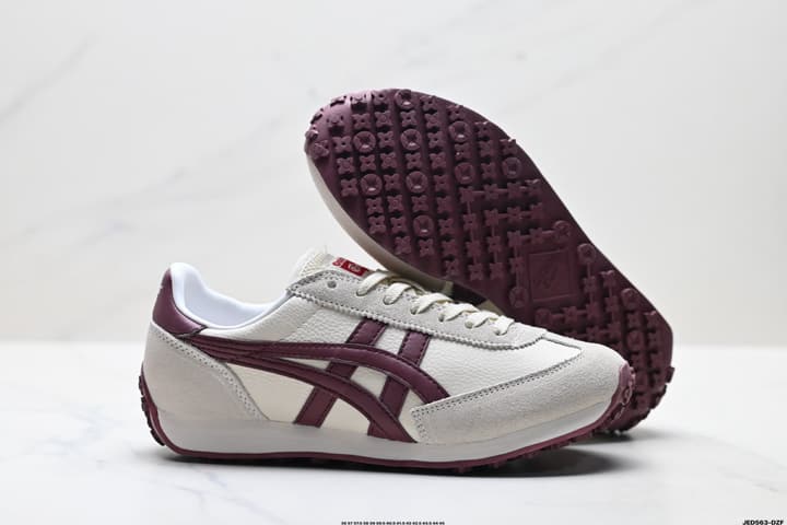 Onitsuka Tiger Edr 78 Low-Top Running Shoes in Cream And Burgundy