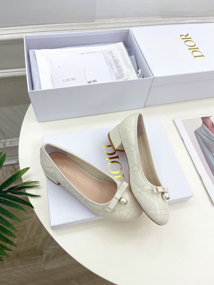 Dior Cannage Pearl Ballet Pumps – 2024 Spring/Summer Collection in Black