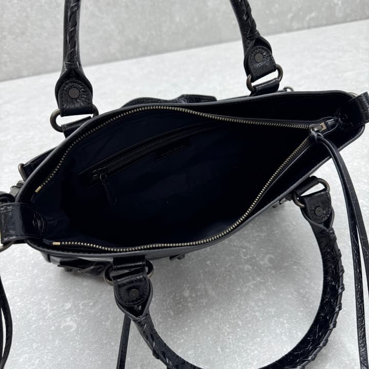 Balenciaga Le City First Bag in Oil Wax Leather in Black Oil Wax Leather